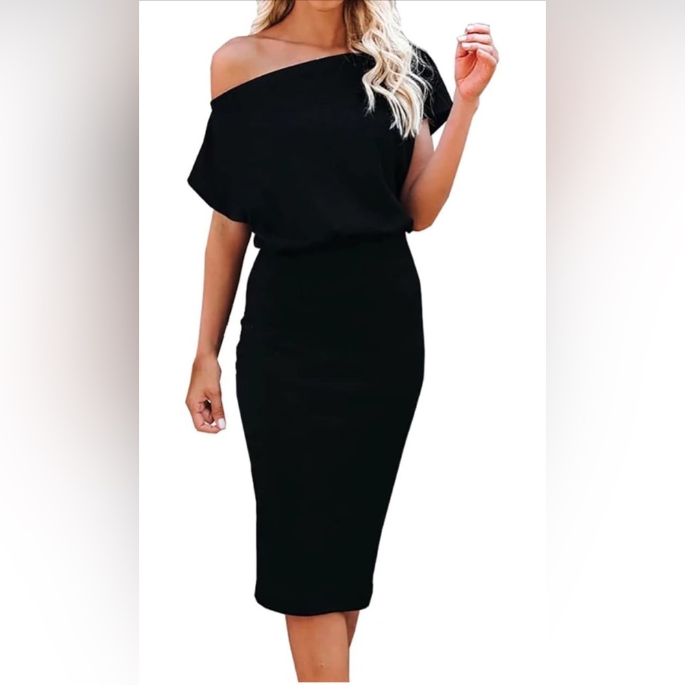 NWT! size 12 or 14, Women's Summer Midi Dress Off The Shoulder Ribbed